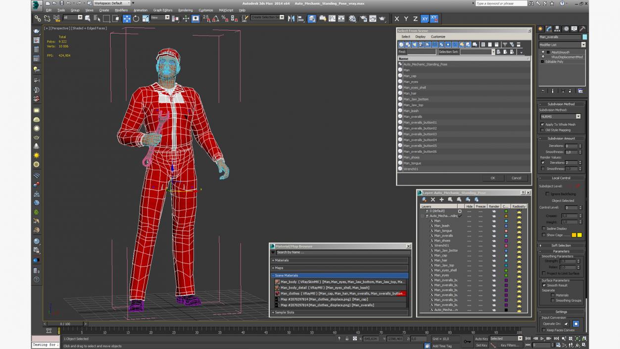 Auto Mechanic Standing Pose 3D