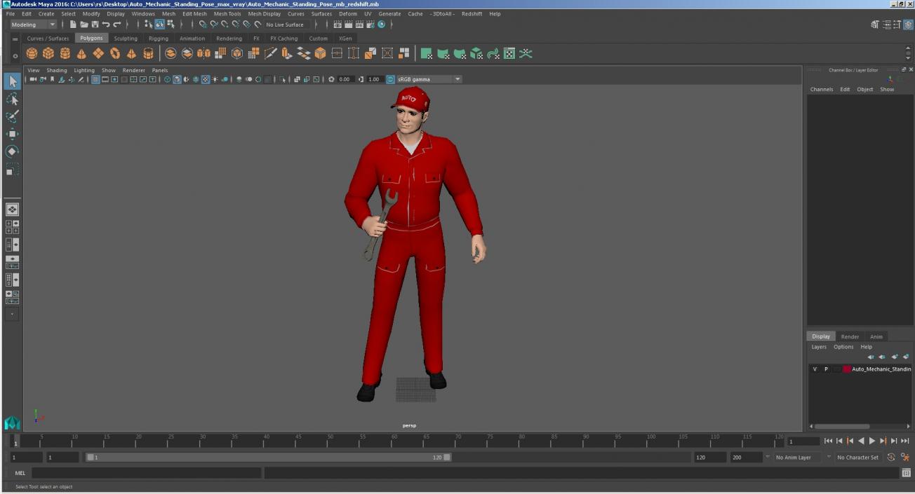 Auto Mechanic Standing Pose 3D