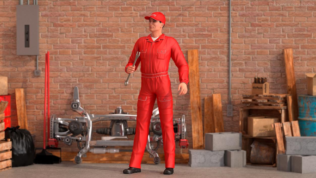 Auto Mechanic Standing Pose 3D