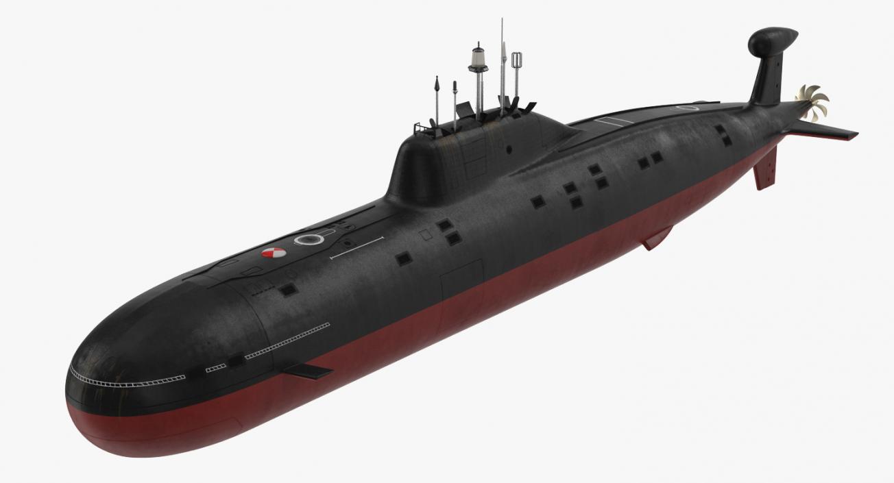 3D Nuclear Powered Attack Submarine Akula Class Rigged