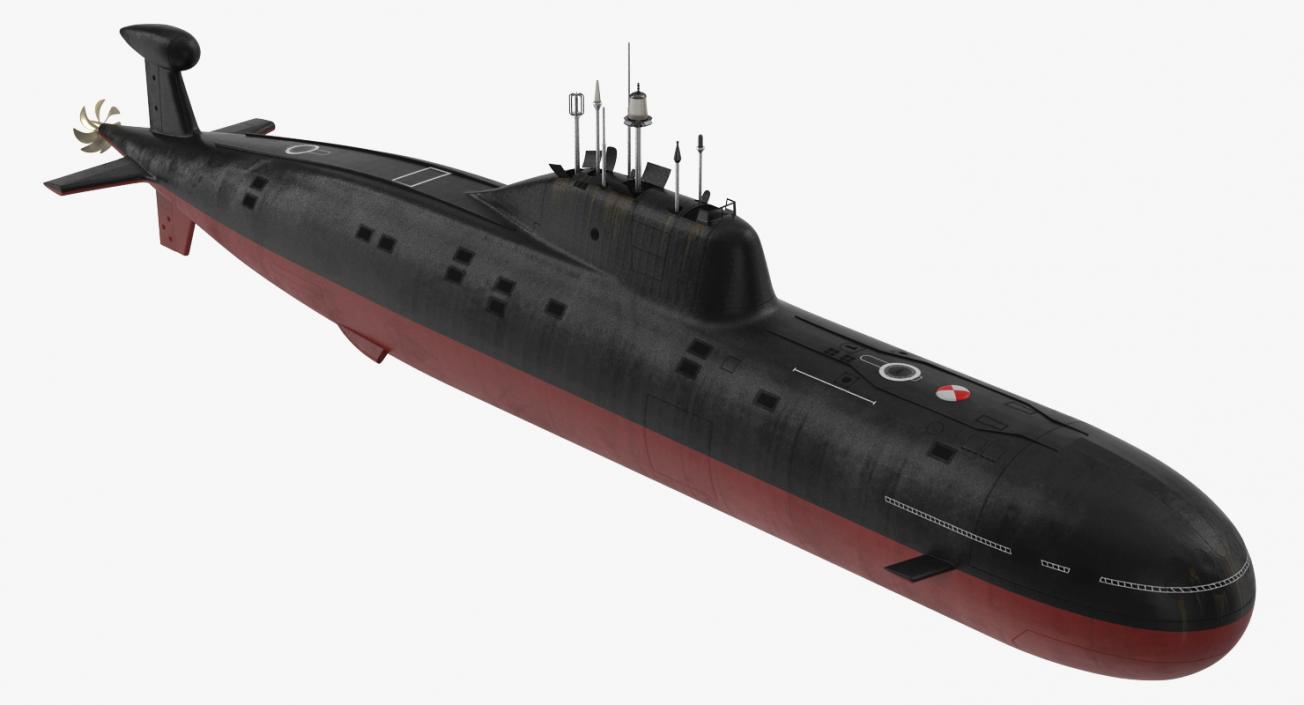 3D Nuclear Powered Attack Submarine Akula Class Rigged