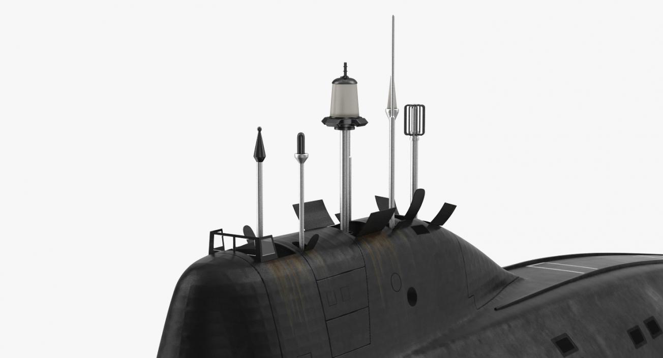 3D Nuclear Powered Attack Submarine Akula Class Rigged