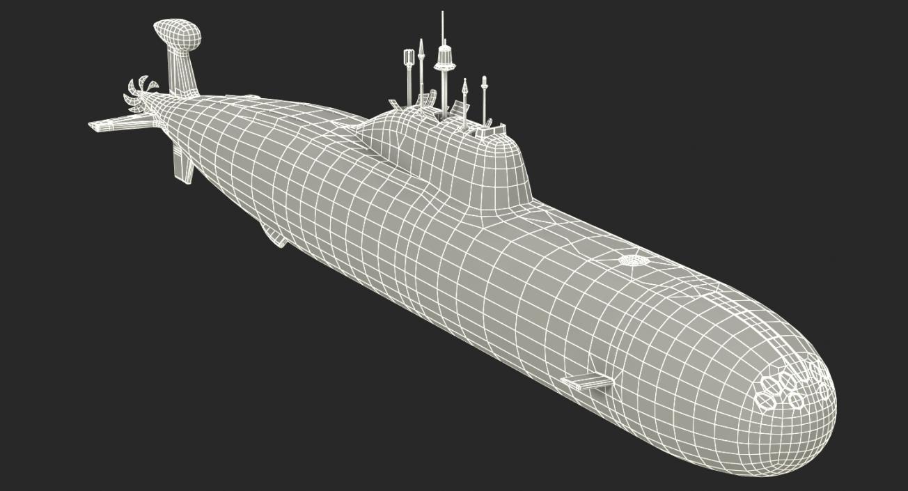 3D Nuclear Powered Attack Submarine Akula Class Rigged