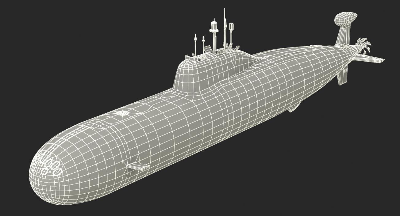 3D Nuclear Powered Attack Submarine Akula Class Rigged