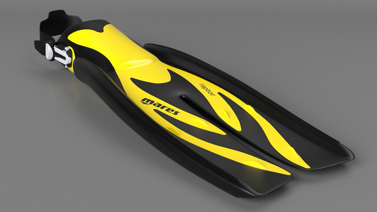 3D Open Heel Split Fin Yellow