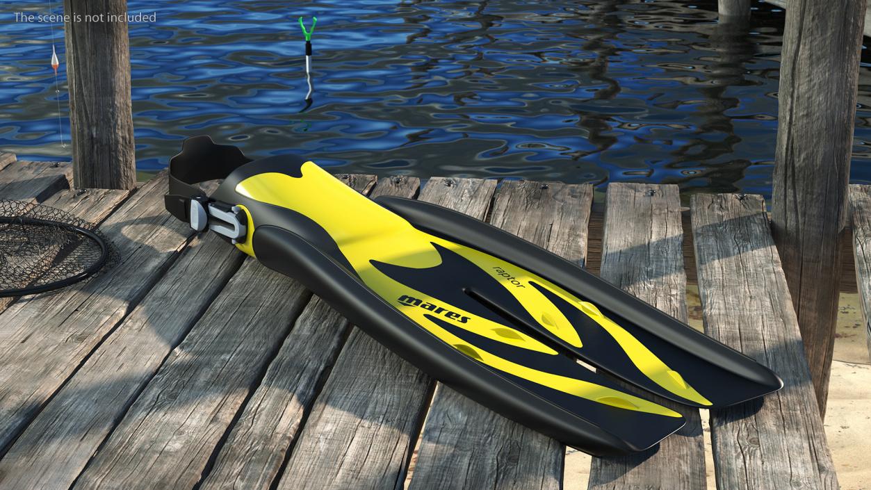 3D Open Heel Split Fin Yellow