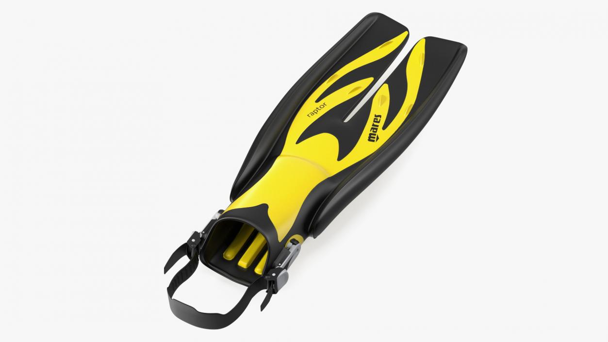 3D Open Heel Split Fin Yellow