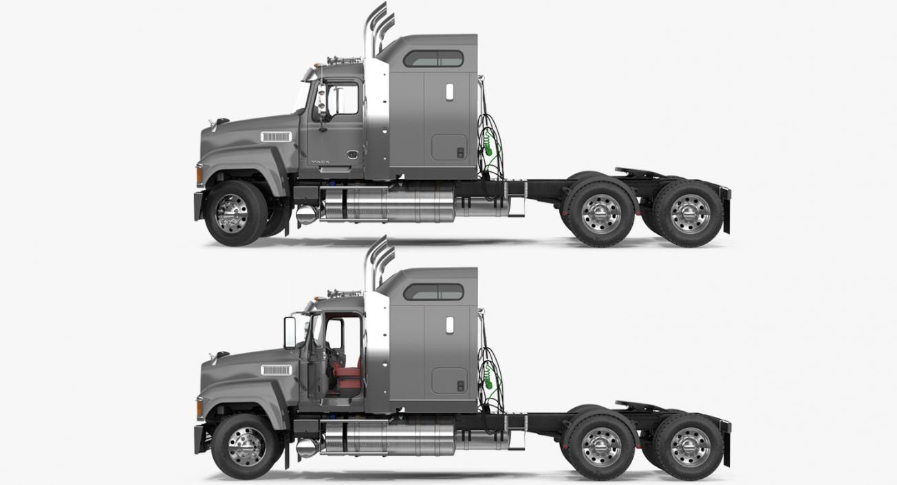 Mack CHU613 Truck Rigged 3D model