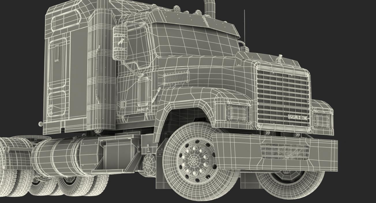 Mack CHU613 Truck Rigged 3D model