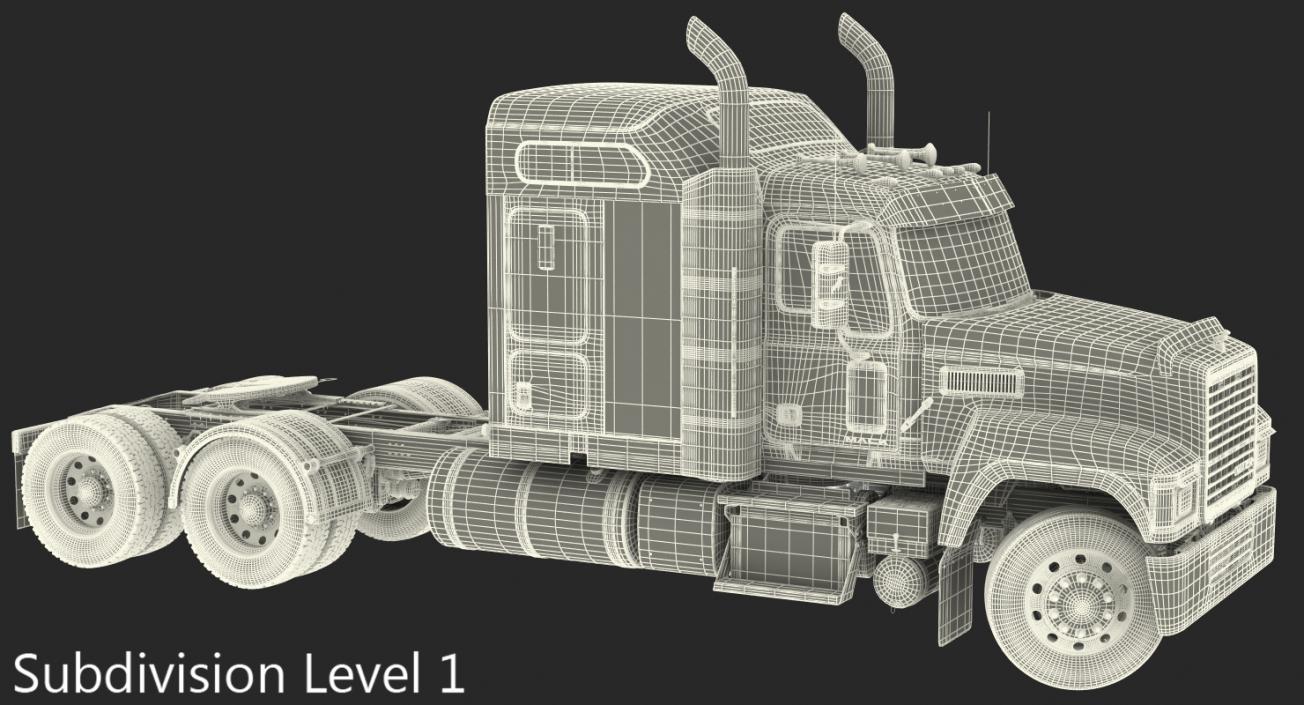 Mack CHU613 Truck Rigged 3D model