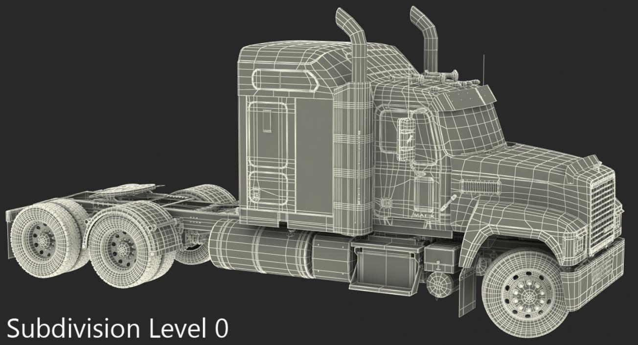 Mack CHU613 Truck Rigged 3D model