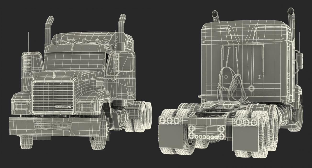 Mack CHU613 Truck Rigged 3D model