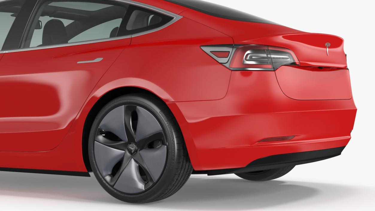 3D model Tesla with Aero Wheel Cower Accessories Rigged for Cinema 4D