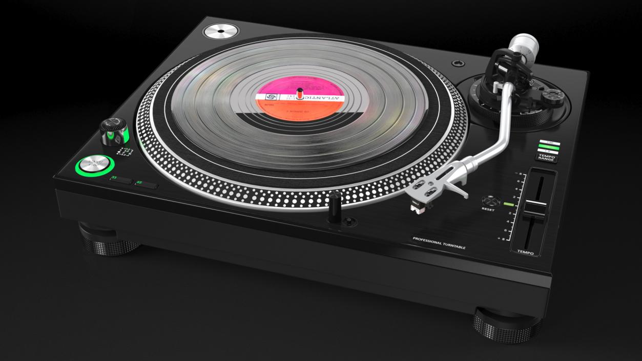 3D Professional DJ Turntable With Vinyl