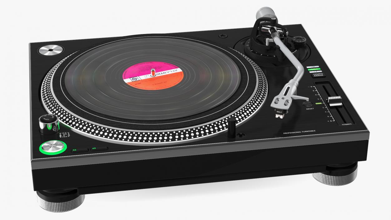 3D Professional DJ Turntable With Vinyl