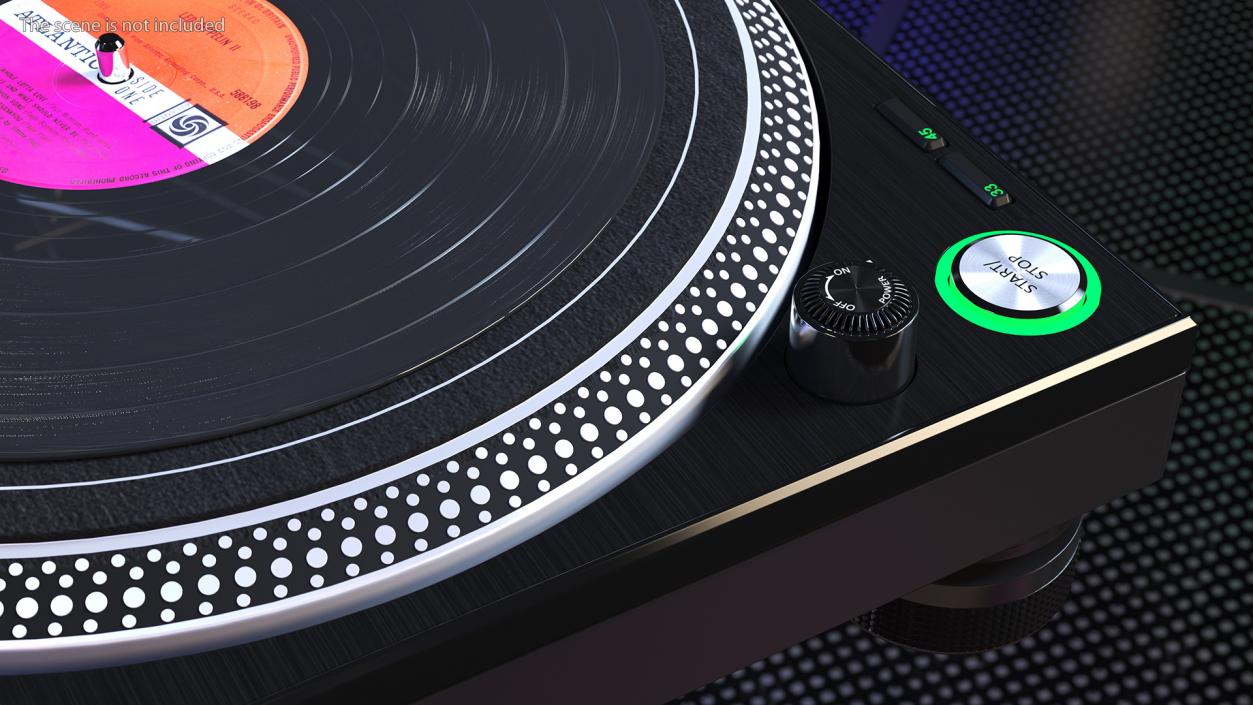 3D Professional DJ Turntable With Vinyl