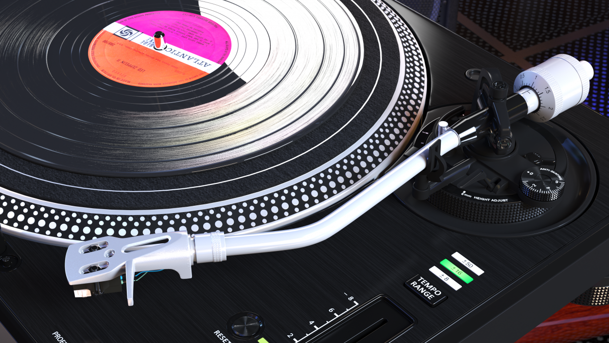 3D Professional DJ Turntable With Vinyl