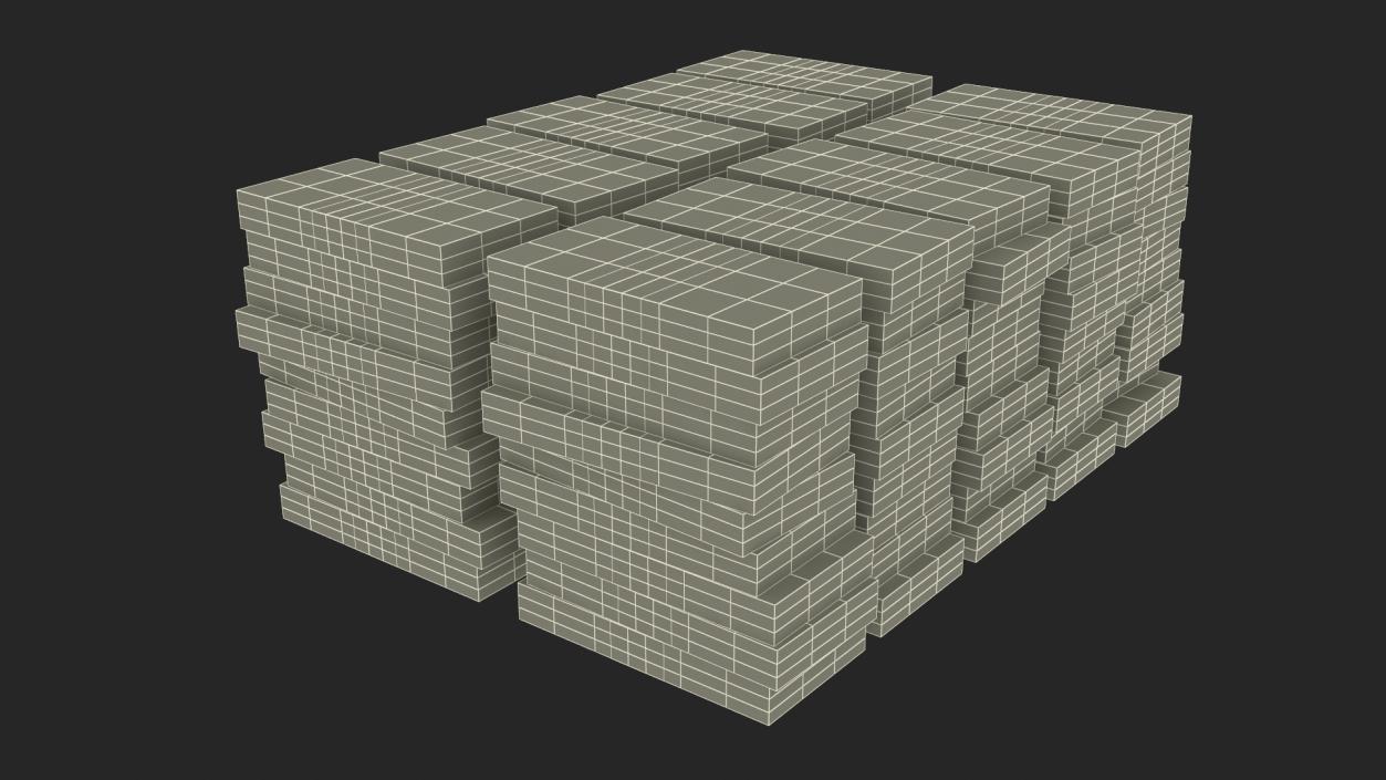 British Currency 50 Pounds Banknotes Stack 3D