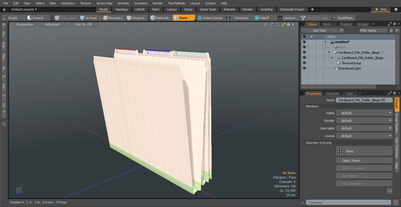 Cardboard File Folder Biege 3D