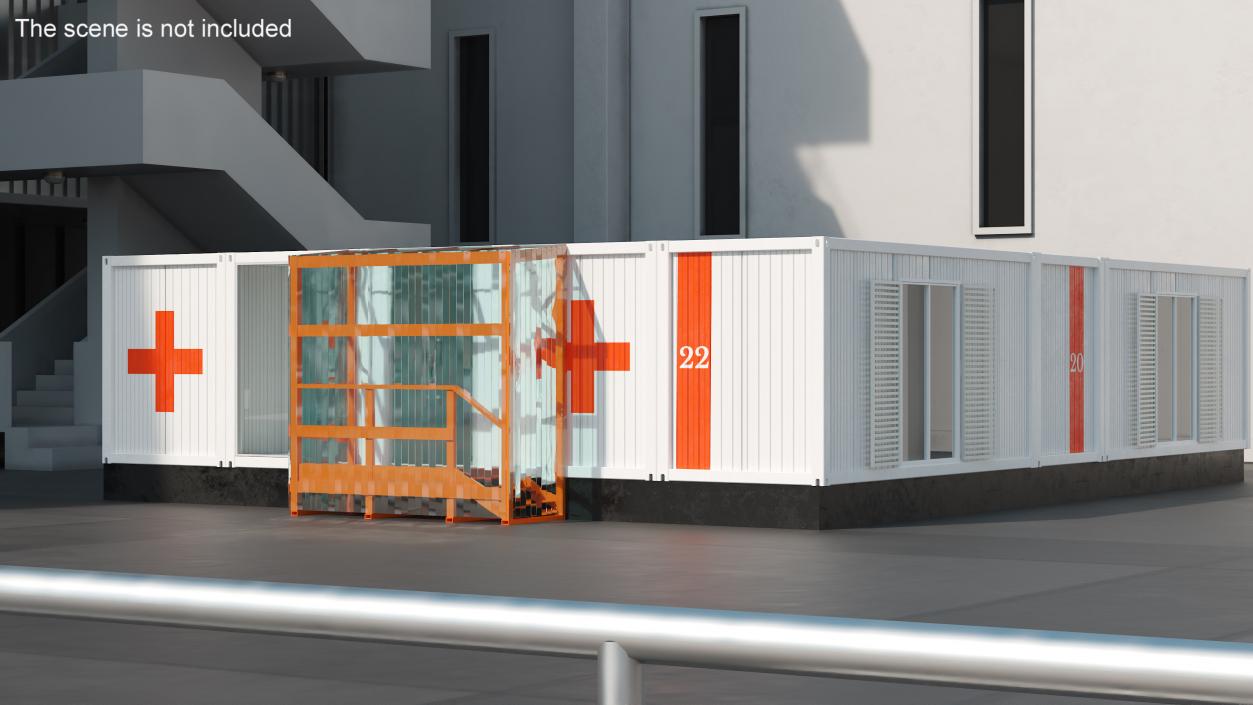 3D Mobile Modular Container Clinic 2 model