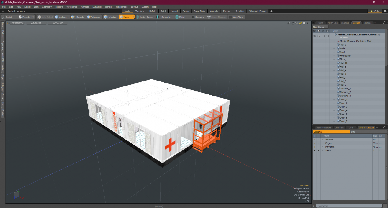 3D Mobile Modular Container Clinic 2 model