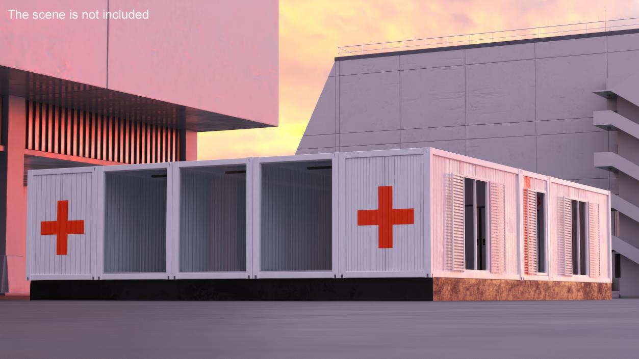 3D Mobile Modular Container Clinic 2 model