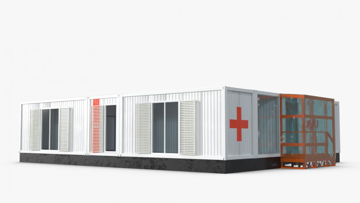 3D Mobile Modular Container Clinic 2 model