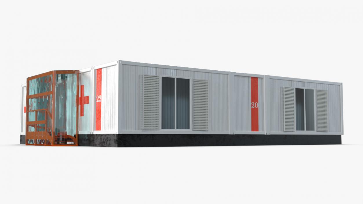 3D Mobile Modular Container Clinic 2 model