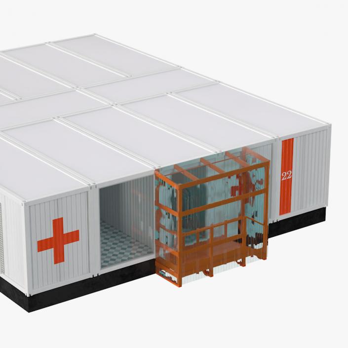 3D Mobile Modular Container Clinic 2 model