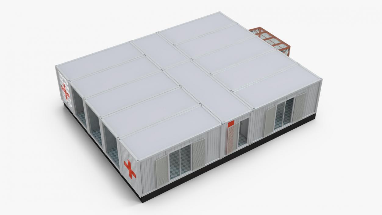 3D Mobile Modular Container Clinic 2 model