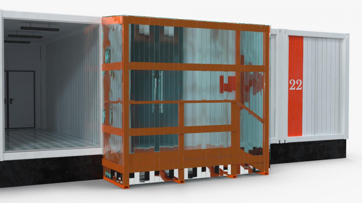 3D Mobile Modular Container Clinic 2 model