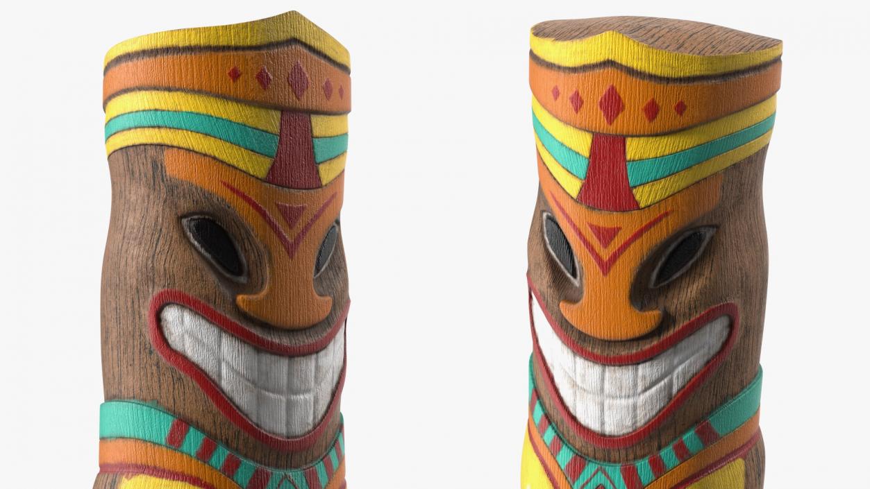 Hand Carved Wooden Totem Pole 3D model