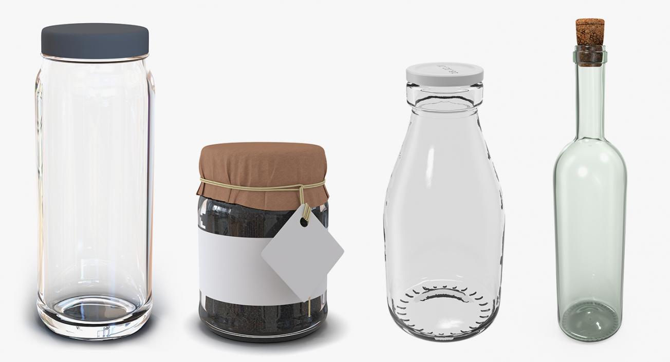 Glass Bottles Collection 3D model