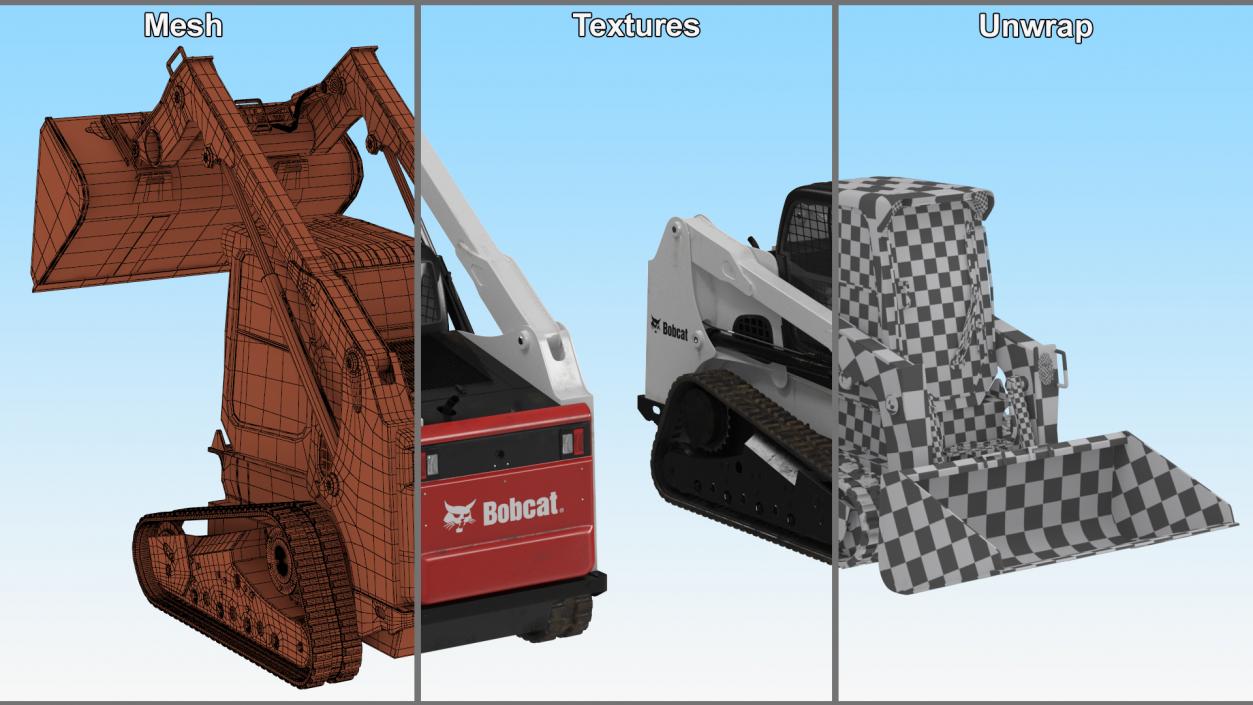 Compact Track Loader Bobcat Rigged 3D model