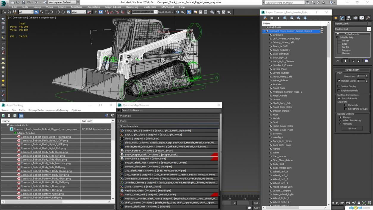 Compact Track Loader Bobcat Rigged 3D model