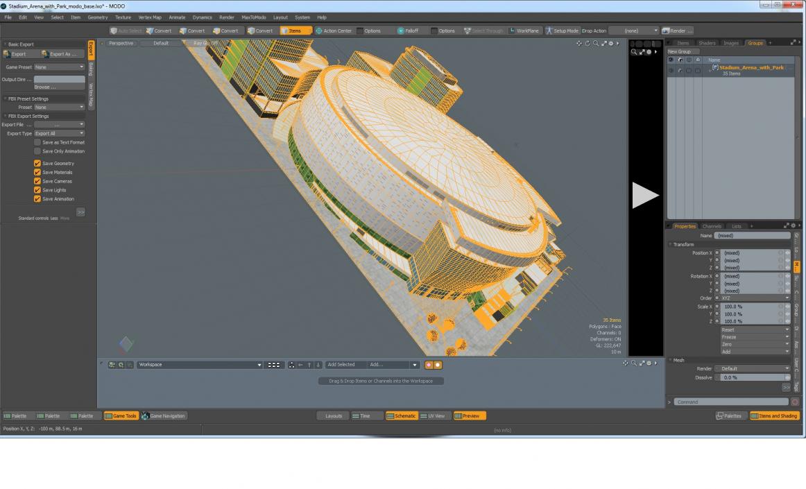 3D Stadium Arena with Park model