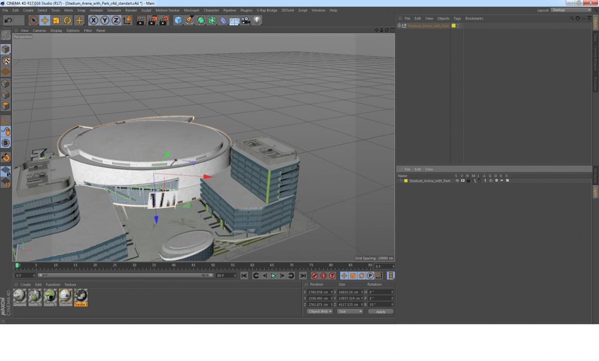 3D Stadium Arena with Park model