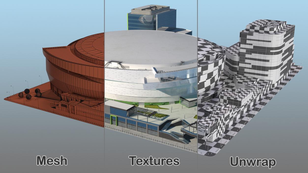 3D Stadium Arena with Park model