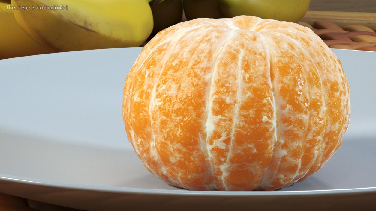 3D Peeled Mandarin Fruit