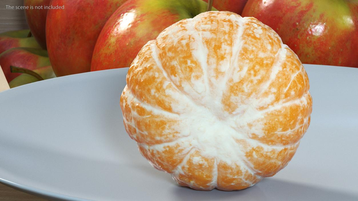 3D Peeled Mandarin Fruit