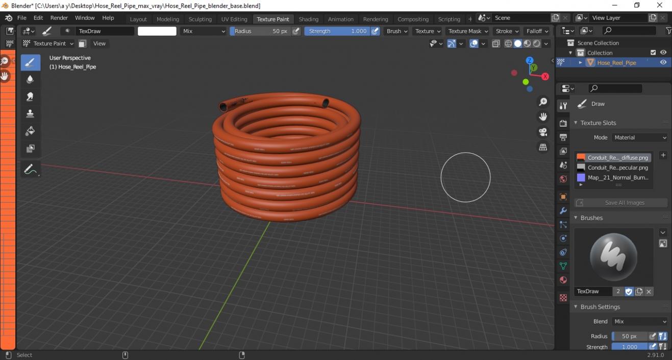 Hose Reel Pipe 3D model