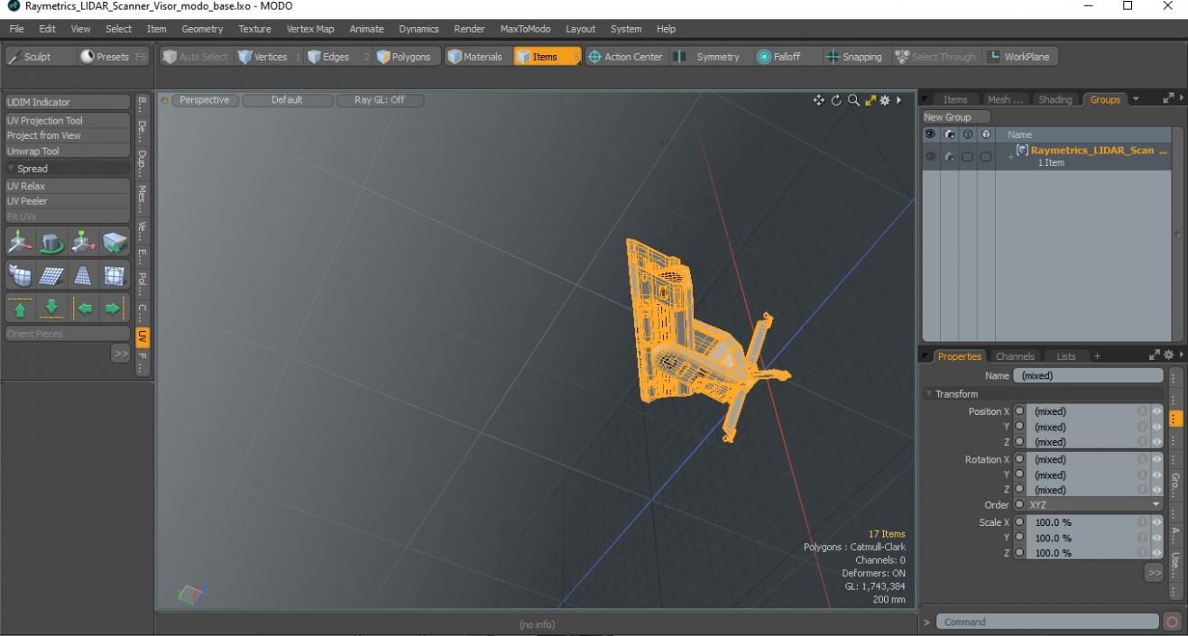 3D model Raymetrics LIDAR Scanner Visor