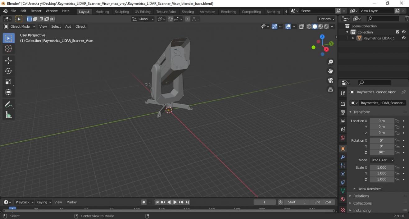 3D model Raymetrics LIDAR Scanner Visor