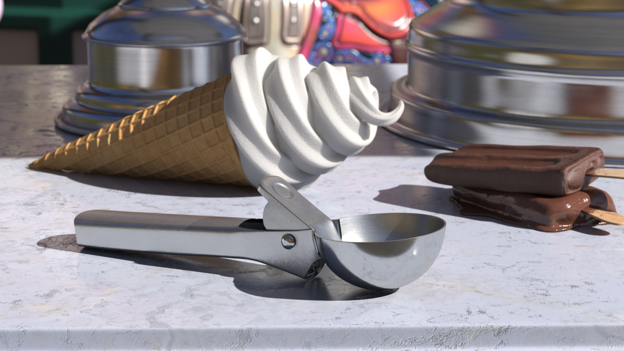 3D Stainless Steel Ice Cream Scoop