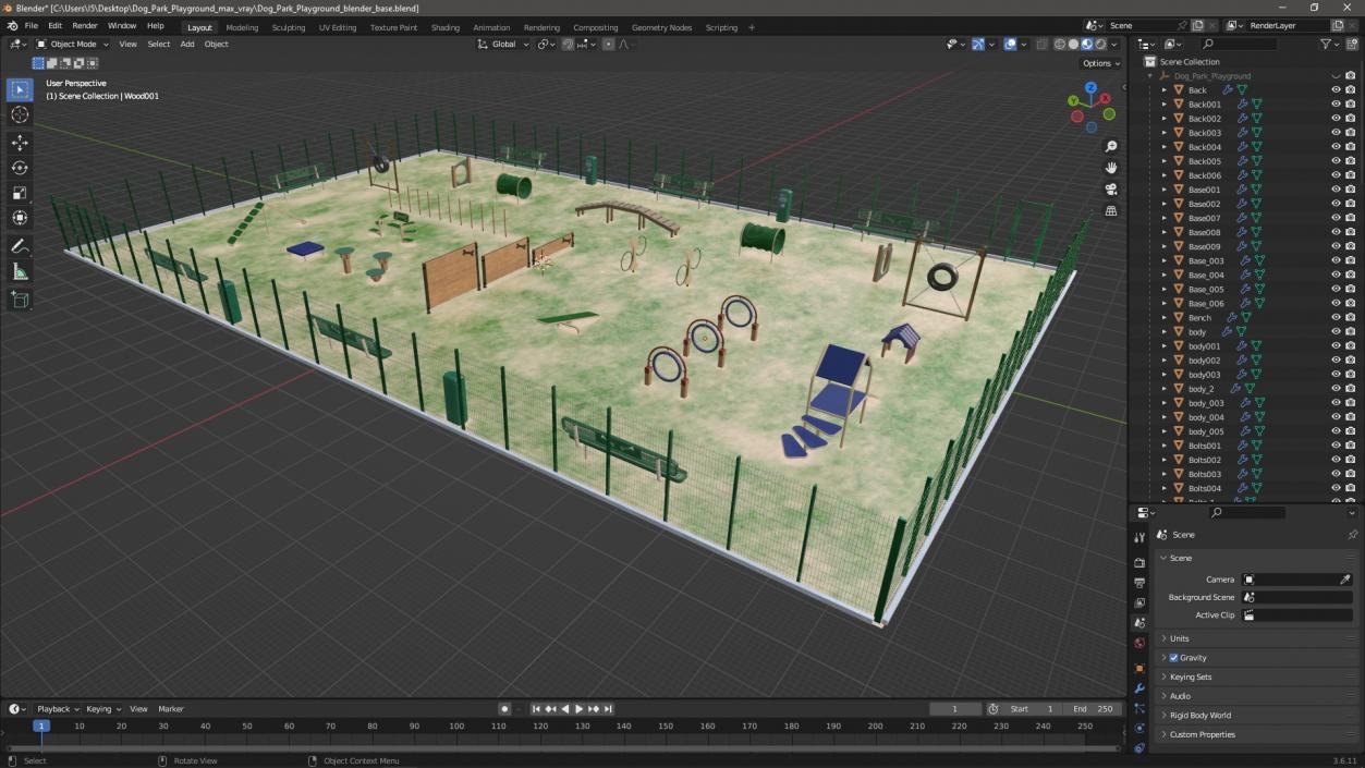 Dog Park Playground 3D model