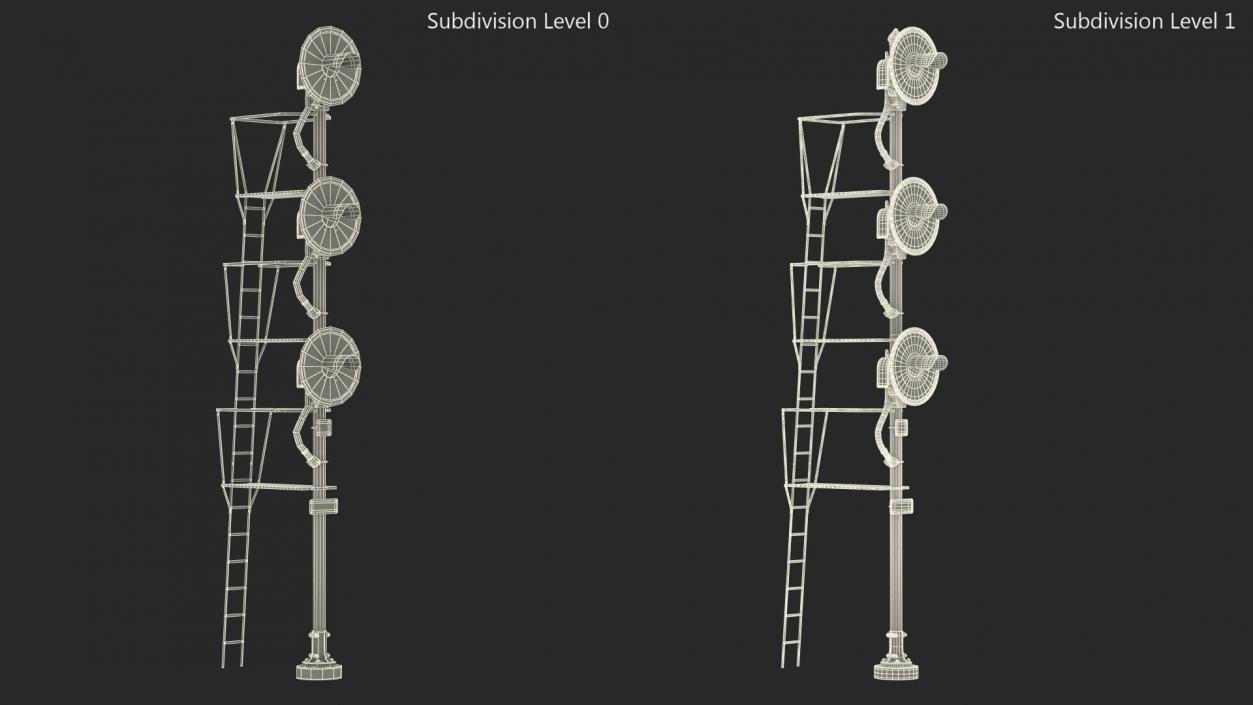 Railroad Searchlight Signal Triple 3D model