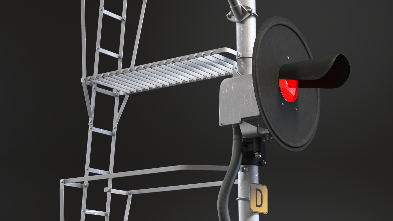 Railroad Searchlight Signal Triple 3D model