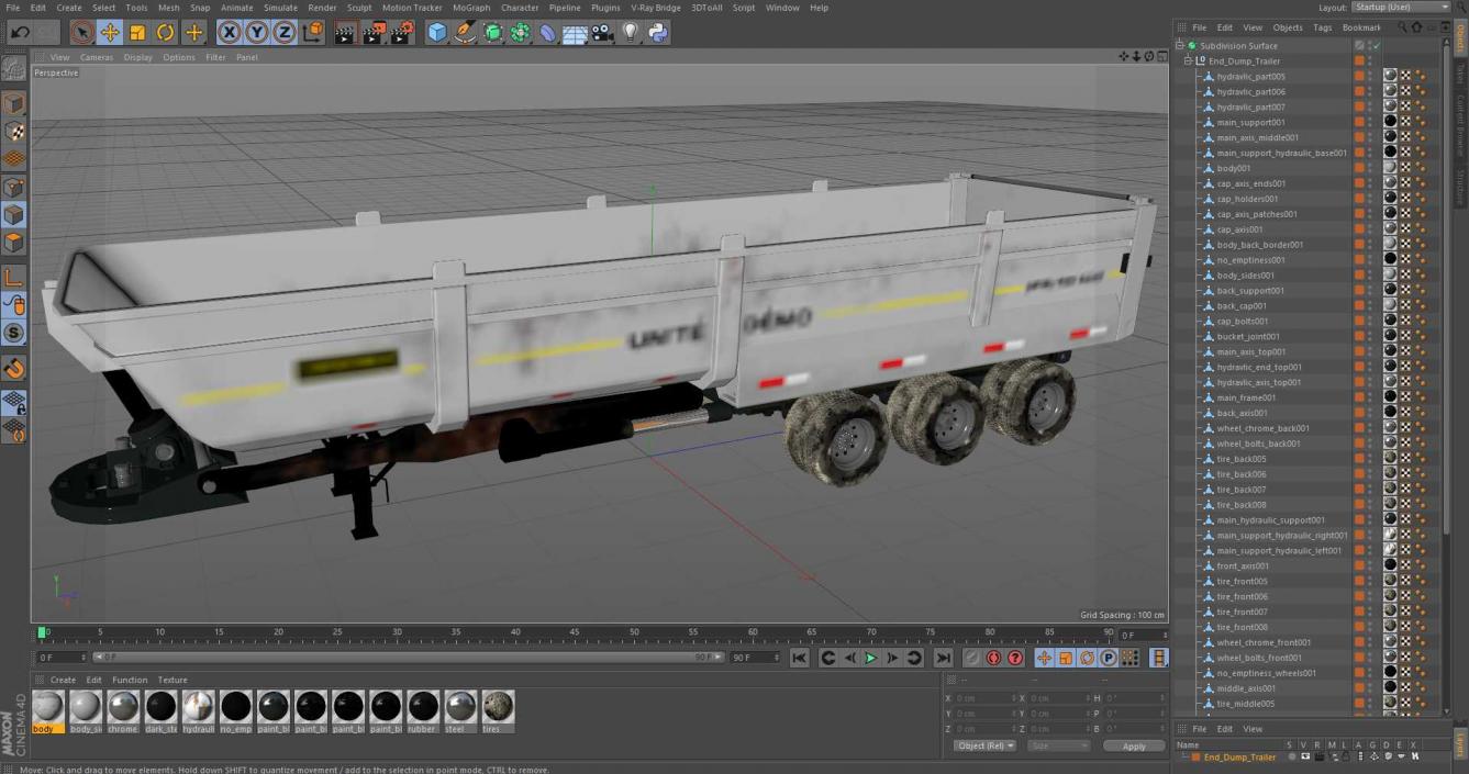 3D End Dump Trailer