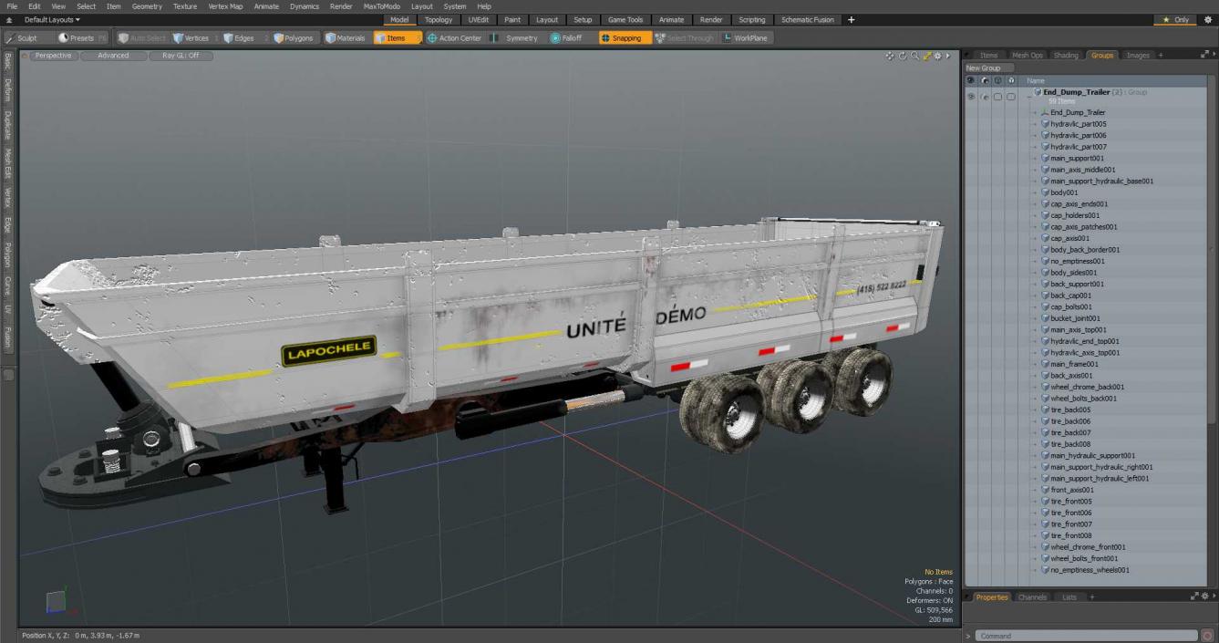 3D End Dump Trailer