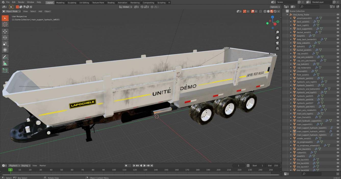 3D End Dump Trailer